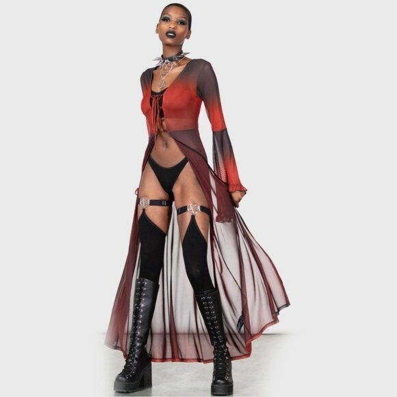 🆕️FIRM (LAST ONE) Killstar Everlasting Cold Sheer Ombre Bell Sleeve Cape L - Picture 7 of 12